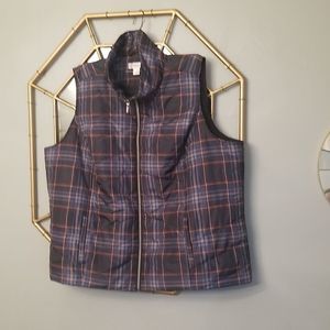 Cj Banks Plaid Quilted Vests NWOT Mens Sz. 3X Blues Black Red Gold
